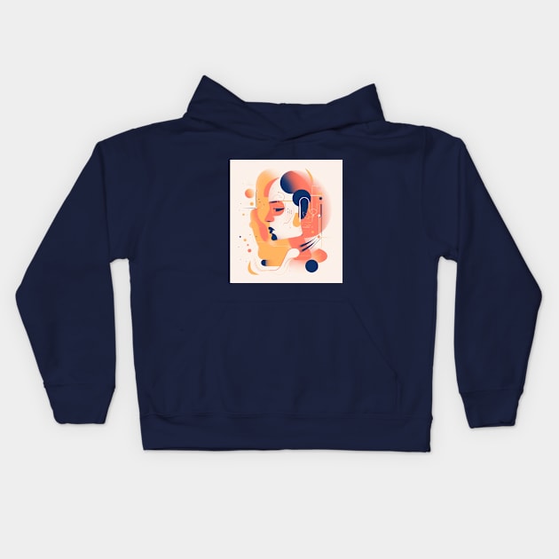 Abstract illustration of female head Kids Hoodie by KOTYA